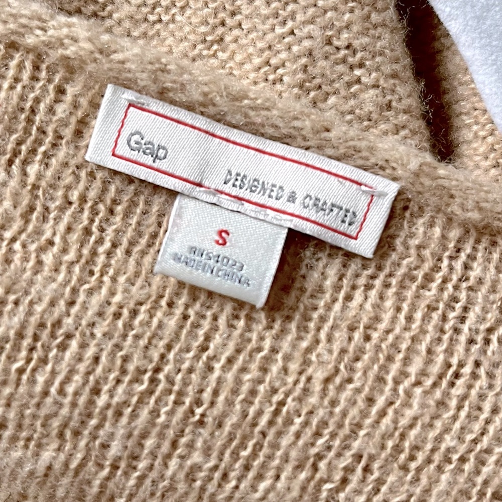 Gap Circle-Hem Elbow-Patch Sweater In Cashew Crun… - image 2